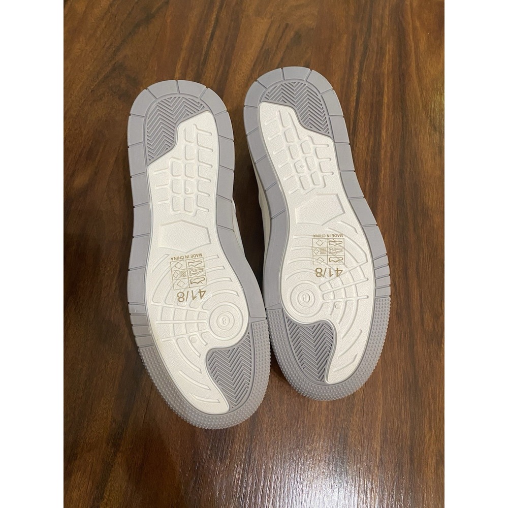 PrettyLittleThing NWT White Contrast Sole Chunky Platform Trainers US Size 10 - Picture 5 of 6